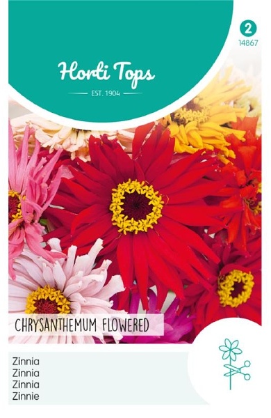 Zinnia elegans Chrysanthemum flowered mix cca 1,5 g