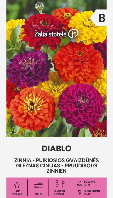 Zinnia elegans (Cínia pôvabná) Diablo, cca 1 g