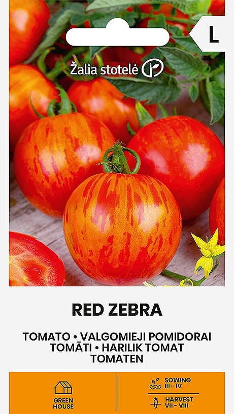 Rajčiak indeterminantný Red Zebra, cca 10 semien