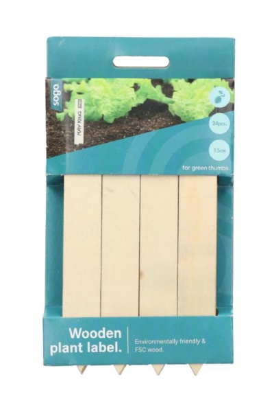 Zapichovacie označovacie štítky drevené 15cm, 24 kusov