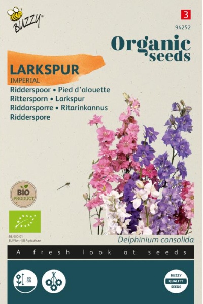 Delphinium consolida, BIO semená cca. 0,5 g semien
