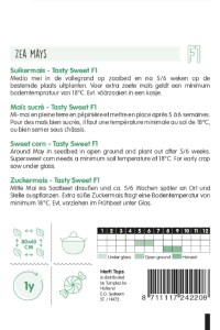 semená kukurica, sladká kukurica, supersladká kukurica, semená Tasty Sweet, 