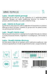 Lupina mnoholistá  Lupinus polyphyllus Russells Hybrids zmes cca 2 g semien
