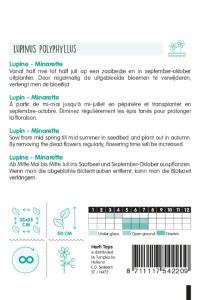 Lupina mnoholistá  Lupinus polyphyllus Minarette zmes cca 1,5 g semien