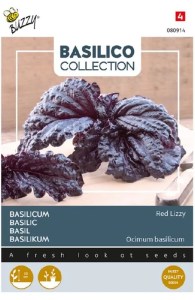 Buzzy Seeds semená Bazalka červená Red Lizzy purpurová šalátová veľké listy balenie
