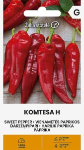 Balenie semien skorej sladkej podlhovastej papriky odrody Komtesa F1 (Capsicum annuum) pre skleníkové pestovanie