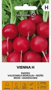 Balenie semien skorej veľkej červenej reďkovky odrody Vienna F1 pre jarné a jesenné pestovanie na záhone i v skleníku